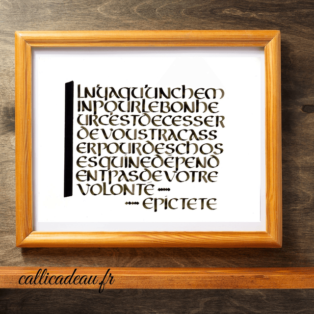 Calligraphie Citation Epictète | Affiche Imprimée
