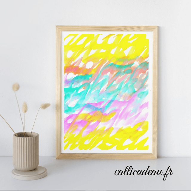 Calligraphie Alphabet Arc-en-Ciel | Affiche Imprimée
