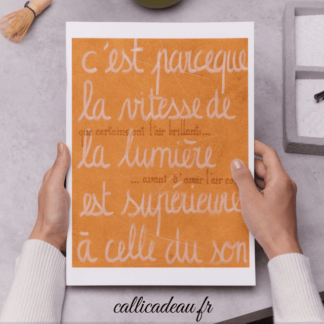 Calligraphie La Vitesse de la Lumière | Affiche Imprimée